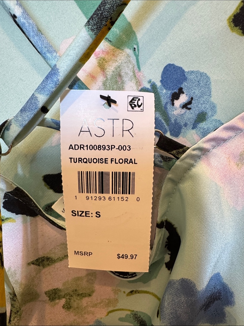 Astr Floral Maxi Slip Dress in Mint with Yellow, Pink & Blue Flowers - Picture 3 of 6